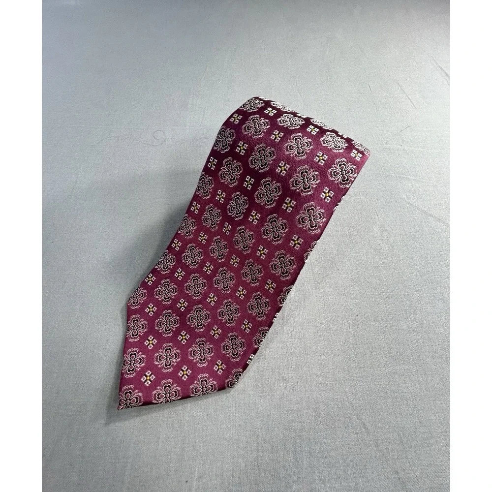 Ermenegildo‎ Zegna Floral Burgundy Men's  Dress Tie
